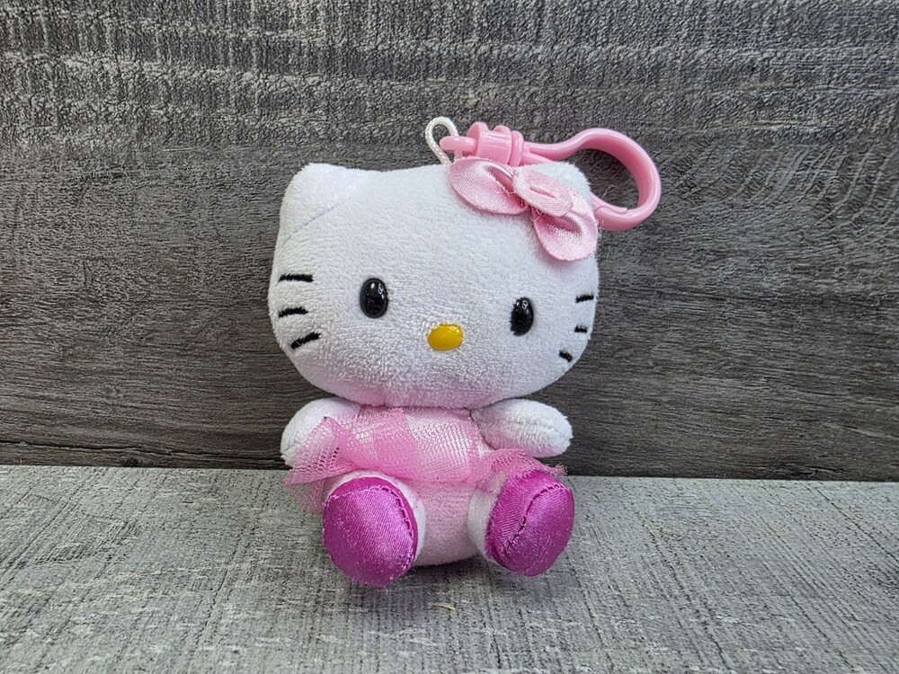 Hello Kitty Ballerina Plush Doll 6"h X 3.75"w Ty Brand Backpack Clip g66
